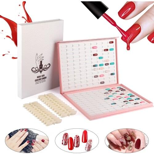 216 Nail Gel Polish Color Display Book With 240pcs False Nail Tips Chart Painting Manicure DIY Nail Art Tools Showing Shelf