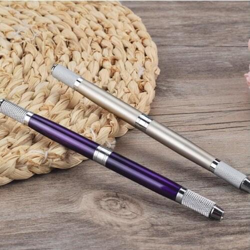 30Pcs Permanent Makeup Eyebrow Microblading Pen Tattoo Manual Pen Needles Cosmetic Blade Tattooing Supplies 3 Heads Can Used