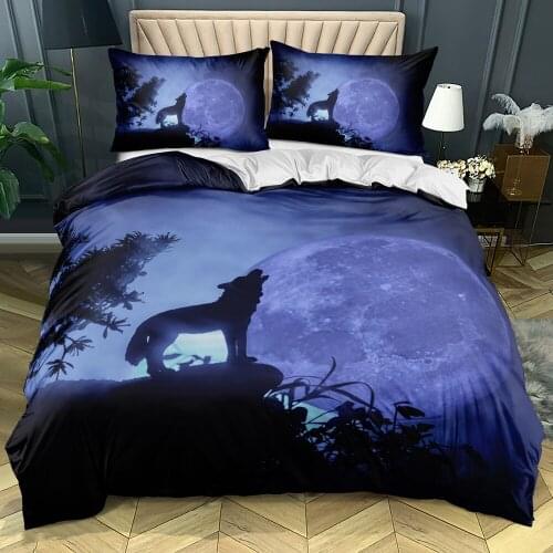 3D Beddings White Comforter Covers Pillow Shames Sets Bedding Bag Twin King Queen Double Single Size Wolf Custom Home Textile