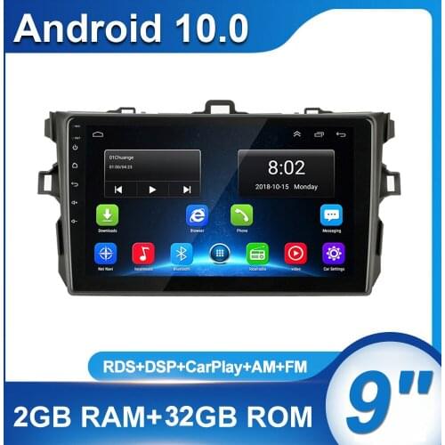 Android 10.0/9.1 Car Radio Bluetooth For Toyota Corolla 2006-2013 2Din Car Auto Multimedia Video Player GPS WIFI RDS Carplay DSP