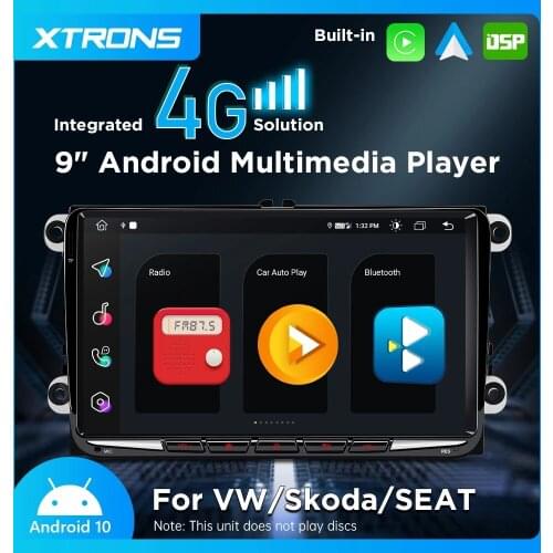 XTRONS 9'' Android 10.0 Car Multimedia Stereo Player for VolksWagen Touran For SEAT For SKODA DSP Carplay 4G WIFI 4+64GB NO DVD