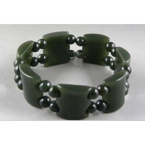 Free shopping authentic natural goods and nephrite jade bracelet Hetianqingyu Lucky evil spirits brave men bracelet