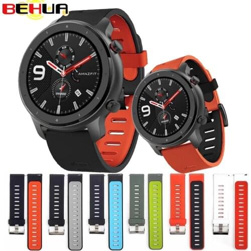 BEHUA Bracelet Wristband For Xiaomi Huami Amazfit GTR 47mm GTR 2 2e Stratos 2/2S/3 Smart Watch Band 22mm Wrist Strap Accessories