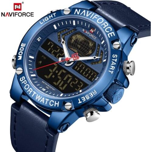 NAVIFORCE Mens Watches Top Luxury Brand Sport Digital WristWatch Waterproof Dual Display Military Men Clock Relogio Masculino