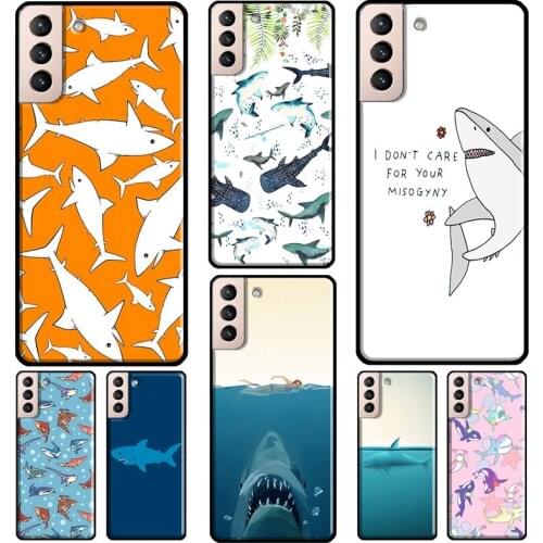 Cartoon Shark Phone Case For Samsung Galaxy S21 S20 Ultra Note 20 Note 10 S8 S9 S10 Plus S20 FE Coque