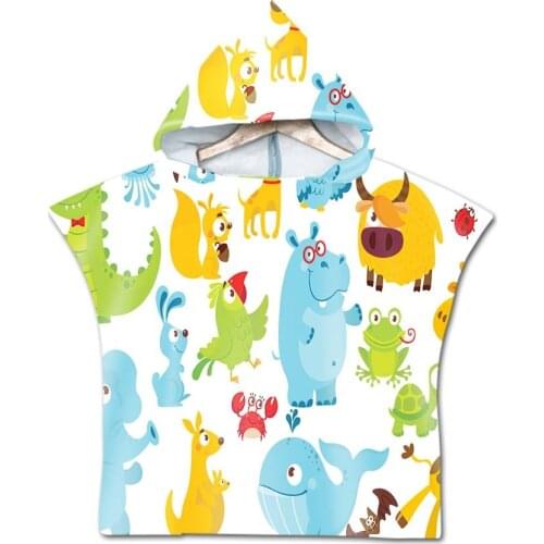 Microfiber fabric childrens bath towel beach towel changing bathrobe cloak hooded swimming pool gym fitness bath towel