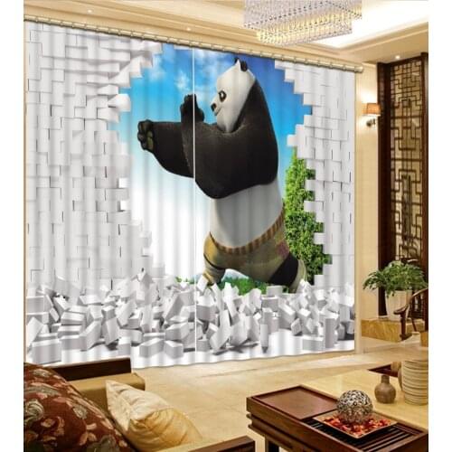 Brick animal curtains photo Blackout Window Drapes Luxury 3D Curtains For Living room Bed room Office Hotel Home