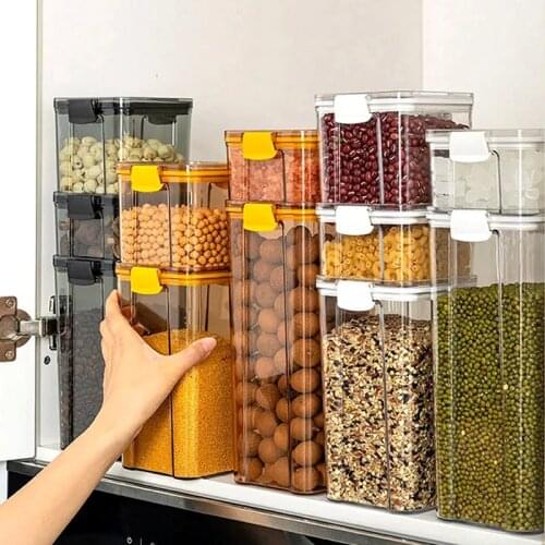 Sealed cans, food grade plastic, transparent kitchen noodles, large material storage jars, large-capacity grain storage boxes