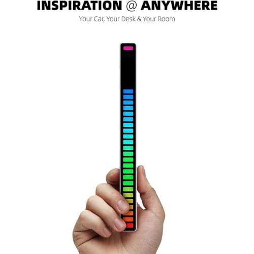 Voice Sound Control RGB Audio Spectrum Indicator Bar for Car 32 Bit Music Level Indicator Aluminum Bar Voice Sound Control Audio