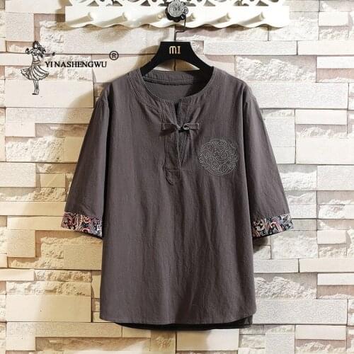 Kimono Japanese Men Short Sleeve Shirt T-shirt Embroidered Chinese Harajuku Yukata Haori Cardigan Asian Male Casual Costume New