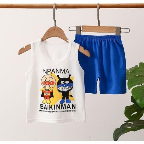 Baby Boys Girls Clothing Sets Cartoon Print Vest + Shorts Suit For Children Toddler Sleeveless Tracksuit Kids Baby Clothes Suit