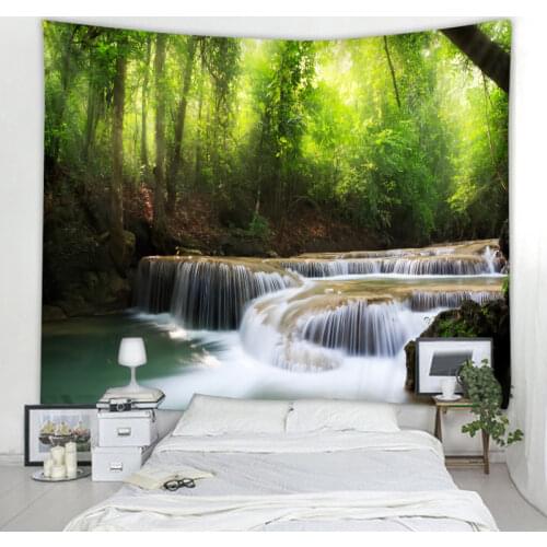 Nordic ins wind fantasy forest landscape decorative wall tapestry art deco blanket curtain hanging at home bedroom living room