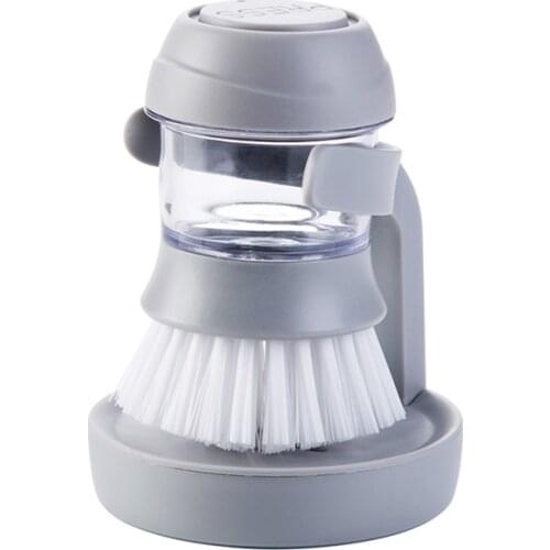 Kitchen Handheld Cleaning Brush Dishes/Pot/Sink Washing Gadgets Protection Hands Plastic Drain Cleaner Brush Can Add Liquid