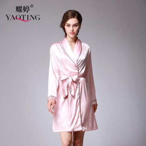 Summer Woman Sleepwear Solid Bath Robe Dressing Gown Solid Woman Robe Sleepwear Pajama Nightdress Full Sleeve Free Shipping