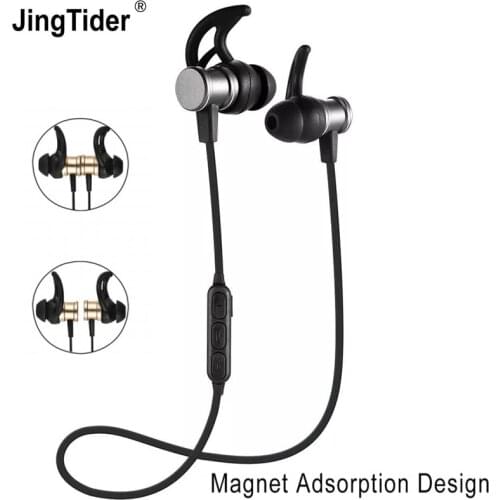 SLS-100 Magnetic Bluetooth Earphone Wireless Stereo Headset Sport Earphones Earpiece Super Bass Magnet Adsorption with Mic