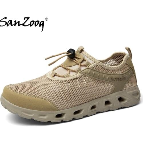 Summer Mesh Breathable Men Wading Shoes Water Upstream Aqua Waders Outdoor Sneakers Fishing Beach Professional