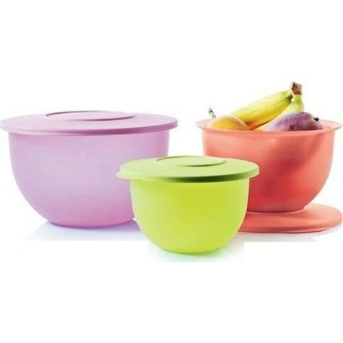 Hsgl Tupperware Eco Cap 3 Piece Set (Storage Container) Lilac