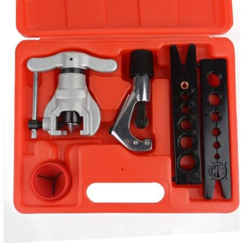 CT-808 Eccentric Tube Flaring Tool Kit Metric and Inch Tube Expander Kit Air Conditioner Copper Pipe Reamer 6-19mm 1/4-3/4"