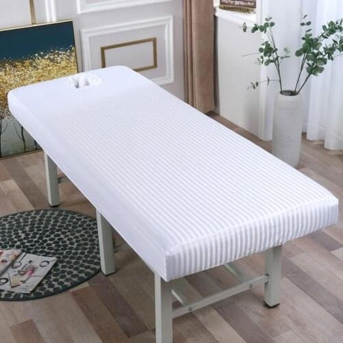 New Beauty Salon Bed Cover Fitted Bed Sheet Elastic Full Cover Rubber Band Massage SPA Table Bed Cover With Face Hole 190*80cm