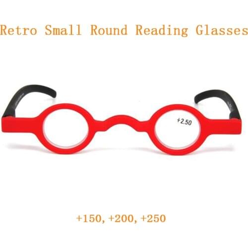 Retro Small Round Frame Reading Glasses for Women Men Mini Presbyopia Spectacles Old Man Eyeglasses Magnifier +1.5,+2.0,+2.5