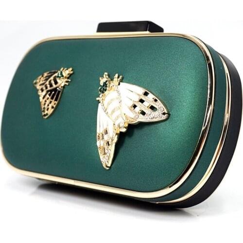 Luxury insect Rhinestone Evening Bag For Women European Mini Day Clutches For Phone Makeup Bridemaid Wedding Chain Messenger Bag
