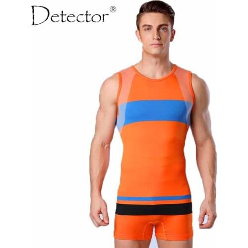 Detector Sports Sleeveless Mens Running Tights Tank Basketball Fitness Breathable Quick-Drying Stretch Tops Tank