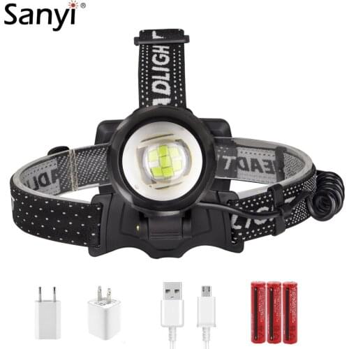LED Headlamp Night Fishing Headlight 3 Modes P70 P90 Head Torch USB Rechargeable 18650 Camping Light Outdoor Mobile Power Bank