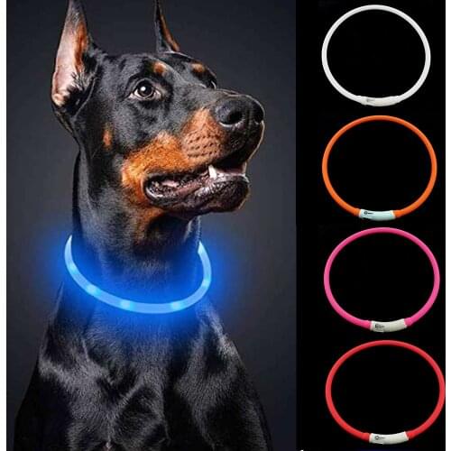 Led Usb Charging Pet Dog Collar Night Dog Collars Glowing Luminous Safety Pet Collar Rechargeable LED Night Safety Flashing Glow
