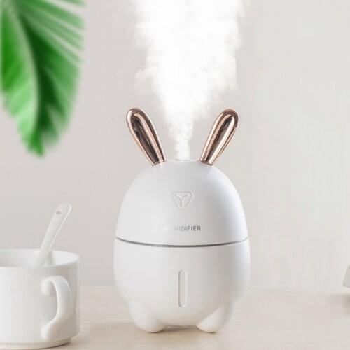 Ultrasonic Rabbit Air Humidifier Aroma Essential Oil Diffuser for Home Car USB Fogger Mist Maker with LED Night Lamp JS-01