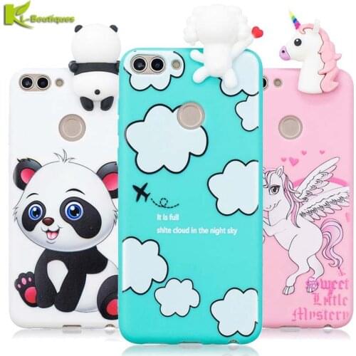 Huawei P Smart Case on for Huawei P Smart FIG-LX1 Cover for Huawei Enjoy 7S Fundas 3D Cute Silicone Doll Toys Cartoon Soft Cases