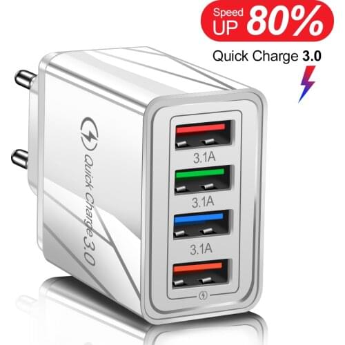 Universal USB Phone Charger Quick Charge 3.0 Wall 3.1A Fast Charging Adpater For iPhone X 8 Samsung Xiaomi Tablet Mobile Charger