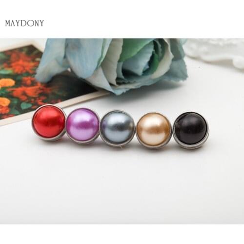 XT38 Wholesale Fashion Magnet Brooch Headwear Scarf Pearl Hijab Clips 12pcs/Lot