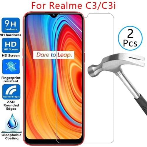 Tempered glass screen protector for realme c3 c3i case cover on realmec3 realmec3i c 3 i 3i 3c 6.5 protective phone coque bag 9h