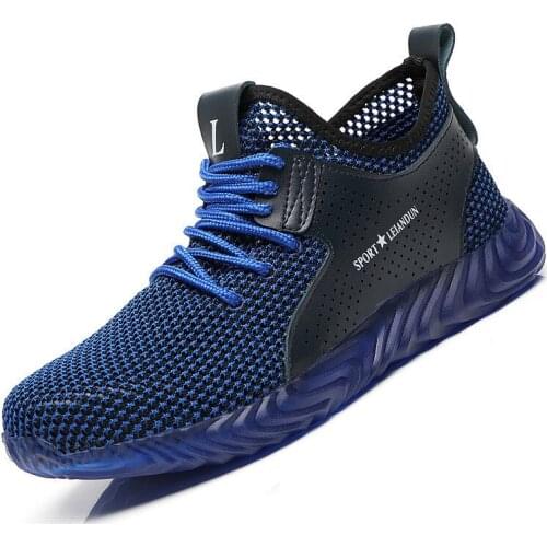 Steel Toe Work Safety Shoes for Men Breathable Anti-smashing Anti-puncture Non-slip Construction Casual Safety Shoes Women