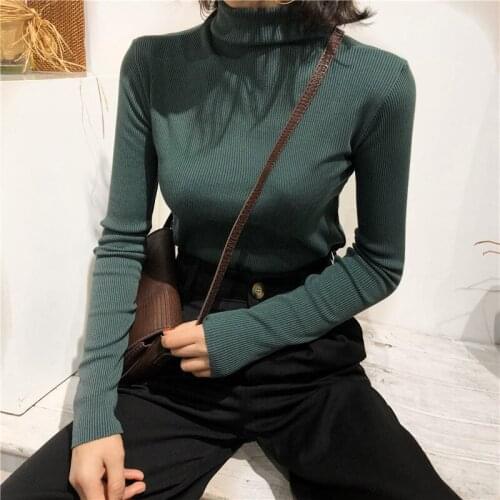 Obrix Female Casual Style Pullover Turtleneck Full Sleeve Slim Fit Light Pullover For Women