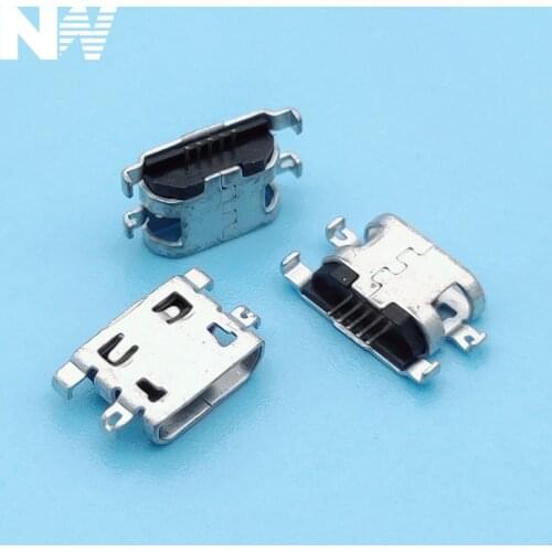 10Pcs Micro Usb 5Pin Connector Heavy Plate 1.6Mm No Side Flat Mouth Without Curling Side Female For Mobile Phone Usb Tail Plug