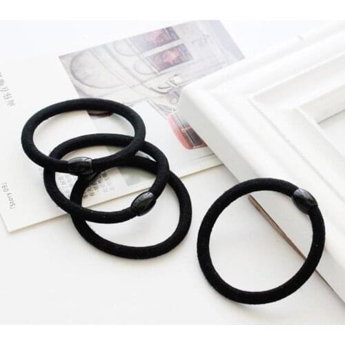 10pcs Candy Color Hair Rope Beaded High Elastic Fashion Hair Hair Wholesale Band Band Black