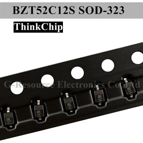 100pcs) BZT52C12S SOD-323 SMD 0805 Voltage Stabilized Ddiode 12V (Marking WH)