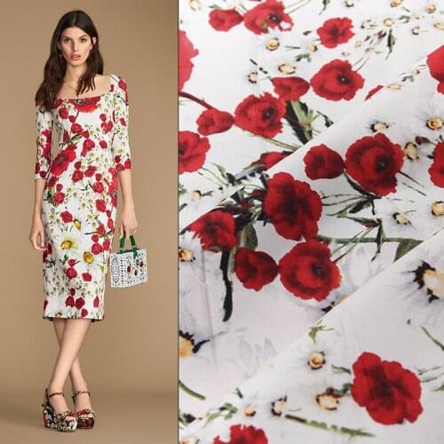 140cm Wide High Density Cotton Fabric Chrysanthemum/ Rose Printed Patchwork Cotton Cloth Fabric Sewing Material Diy Women Dress
