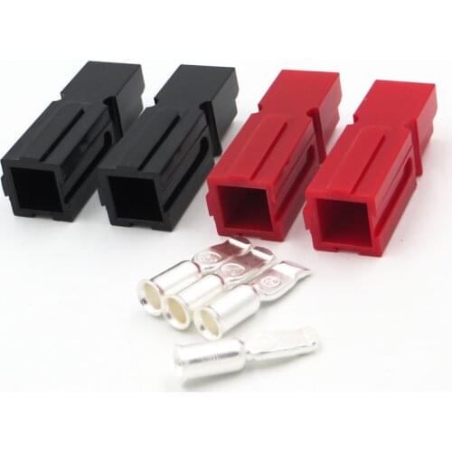 2Pairs X 75A 600V PP30 Power Connector Plug Red Black PP30 & 4pcs Contacts For Solar Caravan Boat