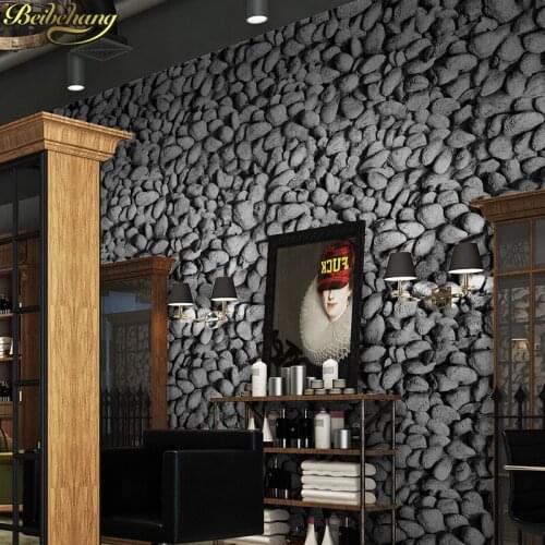Beibehang papel de parede 3D cobblestone Stone 3D Wall paper roll Restaurant Bar Balcony TV Background wallpaper for walls 3 d
