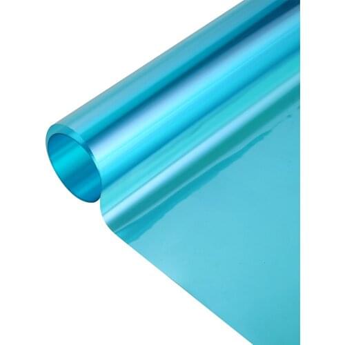 60"x100ft/1.52x30m Blue Decorative Window Film Tint Anti-UV Glass Sunshade Film Self-Adhesive Window Tint Sun Protection Sticker