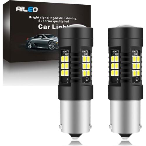 AILEO Car Lights Signal Lamp Bulb BA15S 1156 P21W LED PY21W BAU15S 3030 SMD chip Brake Lights Turn Signal Daytime running light