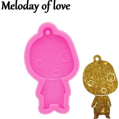 Shiny Boby Epoxy Keychain Mold, Silicone Resin Clay Polymer Mold, Chocolate Fondant Cookies Tools DY0975