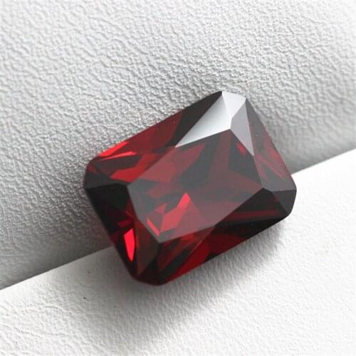 Rectangle shape Red lusture cubic zirconia CZ stone faceted beads for jewelry making decoration DIY loose stones AAA quality
