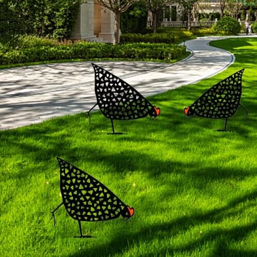Chicken Yard Art Hen Decoration For Backyard Lawn Stakes Plastic Hen Yard Garden Decoration Rooster Crafts Gift Dropshipping