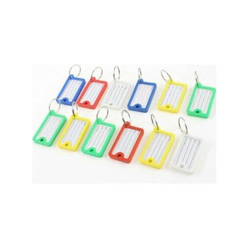 Barber Salesman Assorted Color Plastic Name Tag Badge Clip Holder Keyring 12 Pcs