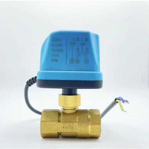AC220VDC12VAC24V DC24V Electric Ball Valve Motorized Ball Valver Brass Ball Valve with electric actuator DN15 DN20 DN25 DN32DN40