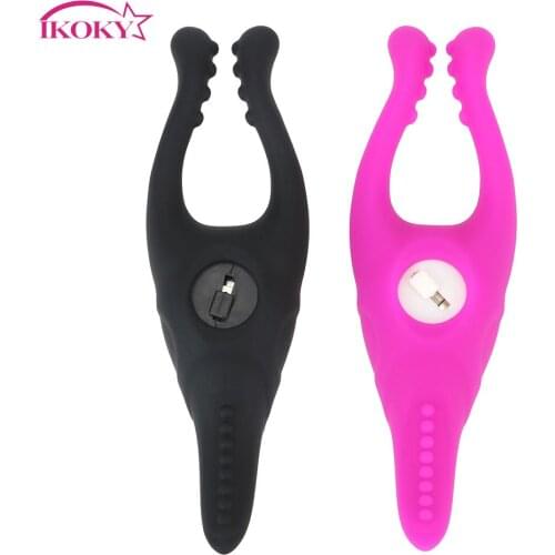 IKOKY Rabbit Clamps Vibrator G-spot Sex Toys for Women Sex Product Nipple Massager Clitoris Clip Stimulator Female Masturbator