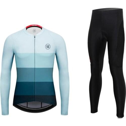 Kapvoe New Summer Road Long Sleeve Cycling Jersey Sets Outdoor Sport MTB Bicycle Breathable Cycling Clothing Uniform Bike Wear